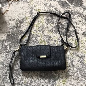 Jessica Simpson black patterned clutch/crossbody